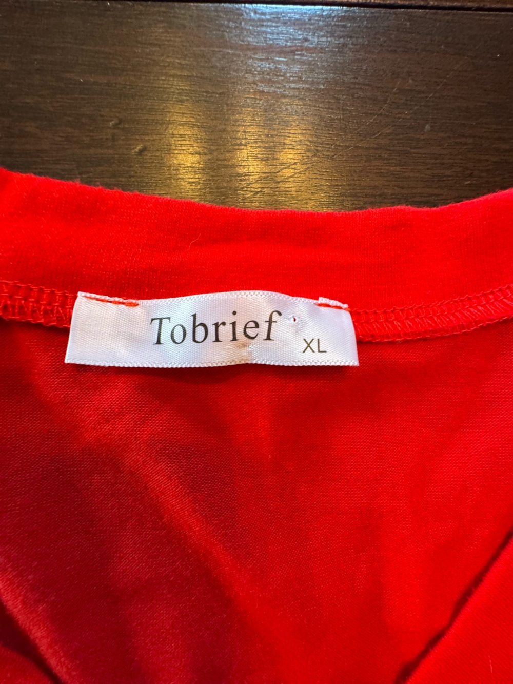 Everyday V-Neck Long Sleeve Tee in Red - Picture 3 of 6
